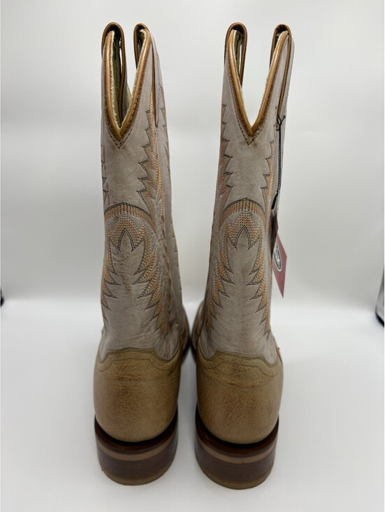 Justin JE800 Genuine Ostrich Mens Sz 11.5 D Leather Boots Square Toe Tan NWT main image 6